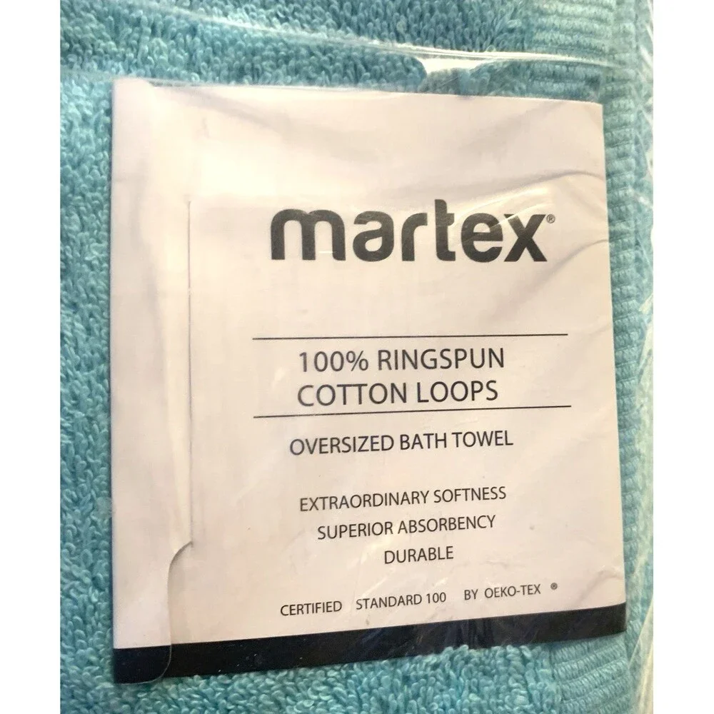 Martex 9-PC Towel/Washcloth Set Island Blue 3-Oversized Towels 6-Washcloths New